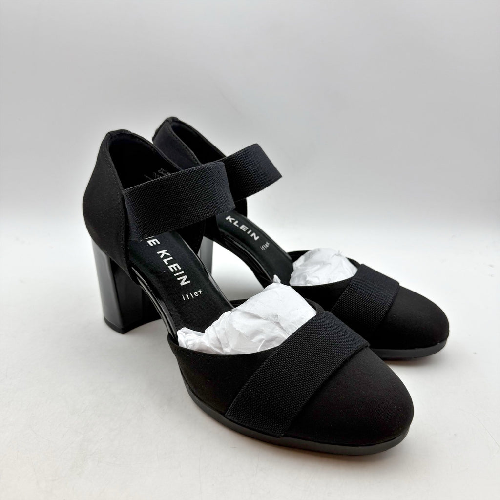 Anne Klein Womens Cailyx Ankle Strap Pumps Size 8 M Black Heels NIB