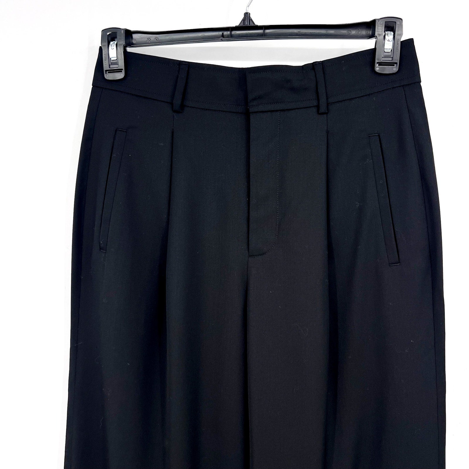 EVERLANE Women's The Italian Wool Way-High Drape Pants Size 6 Black NWT