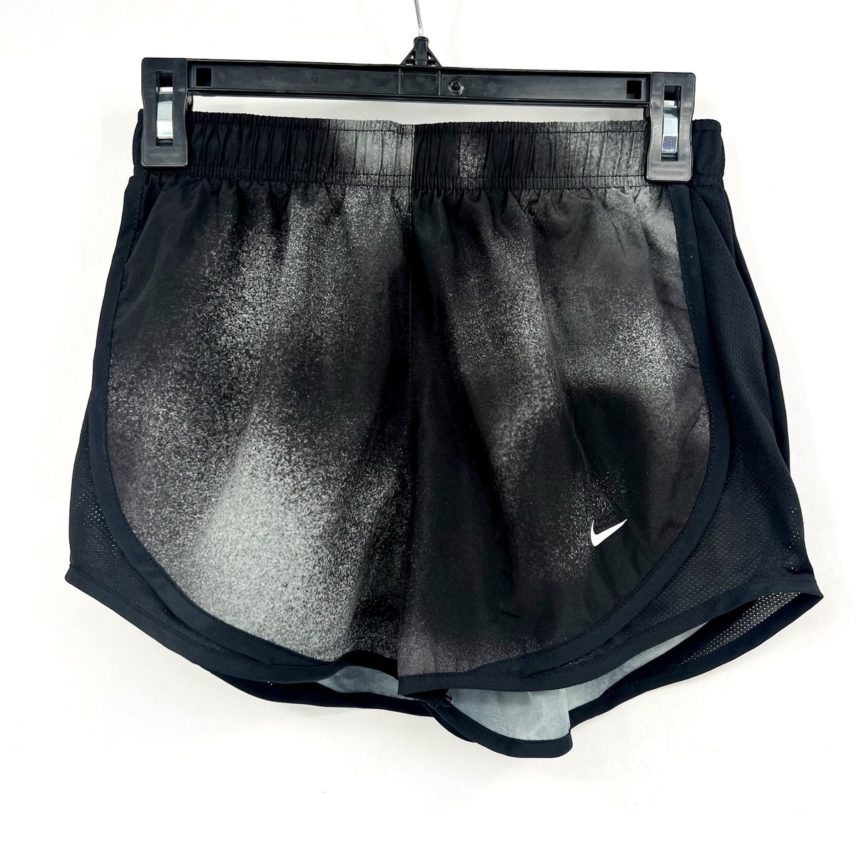 NIKE Women's Tempo Running Shorts XS Black Gray Gradient Printed Liner NWT