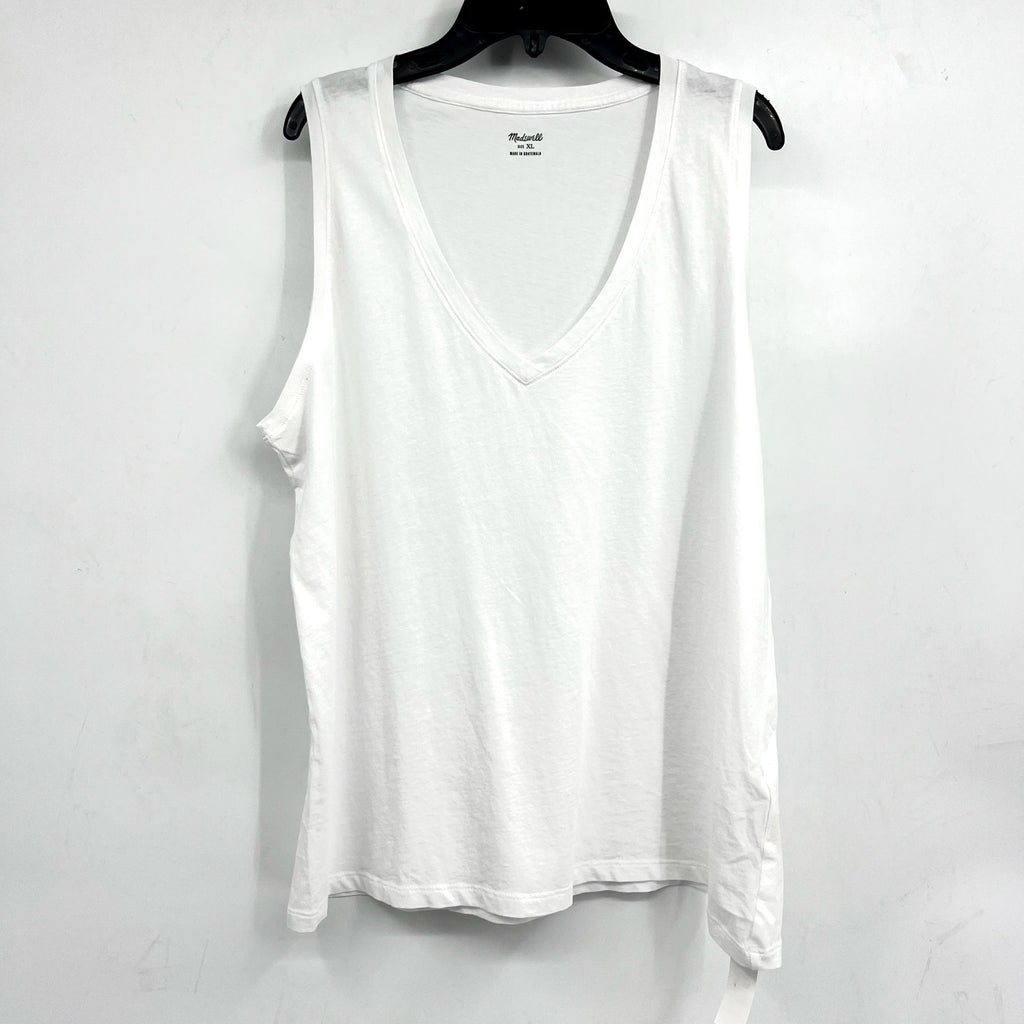 MADEWELL Women's Northside V-neck Tank Top XL White Sleeveless P2708 NWT