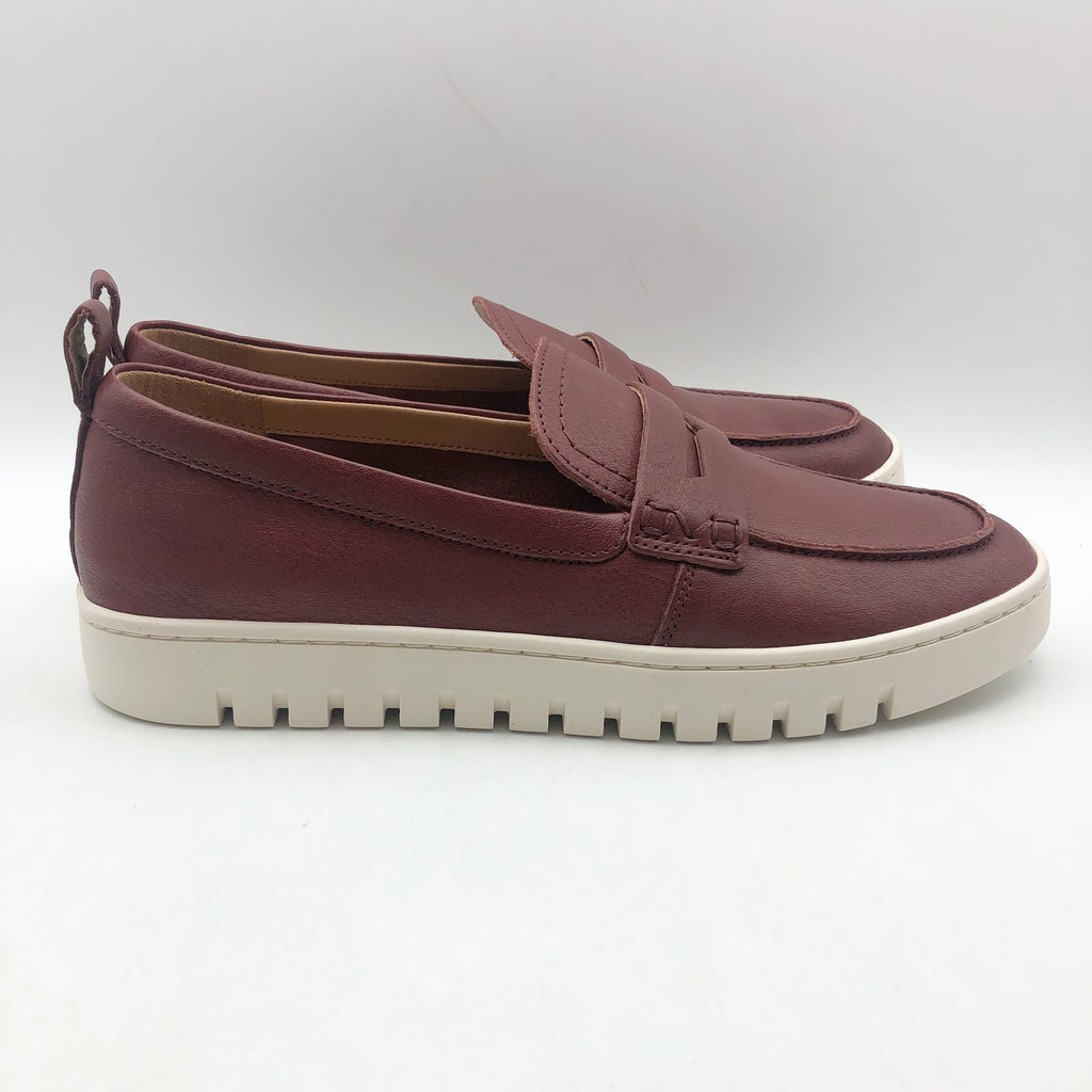 VIONIC Womens Uptown Loafers Size 8.5 Syrah Brown Leather Slip-ons NIB