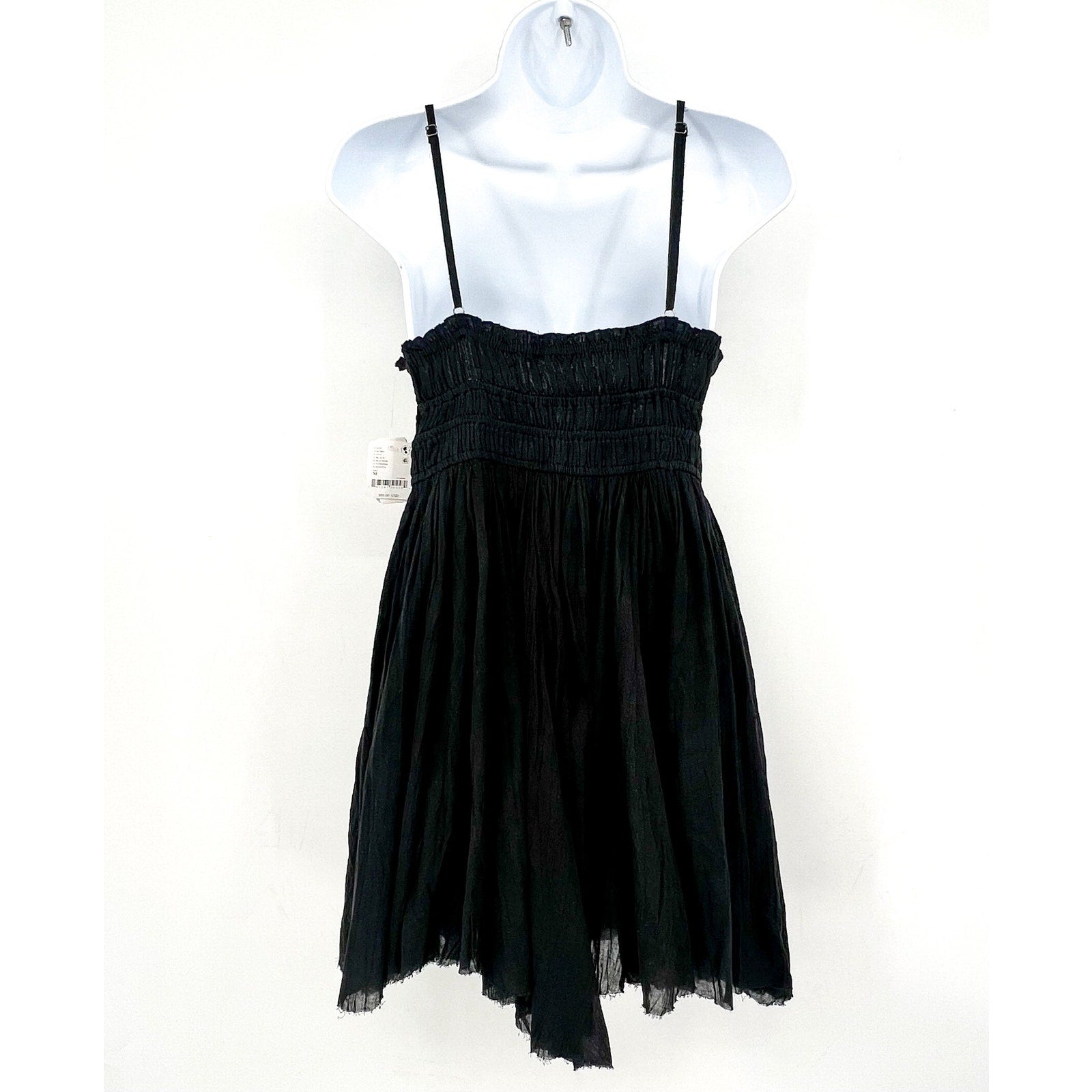 FREE PEOPLE Women's One Delia Slip Dress Medium Black Sundress Gauze NWT