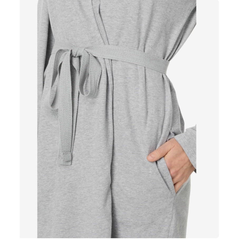 NATURAL SKIN ORGANICS Women's Juliana Robe Large Heather Grey Cotton NWT