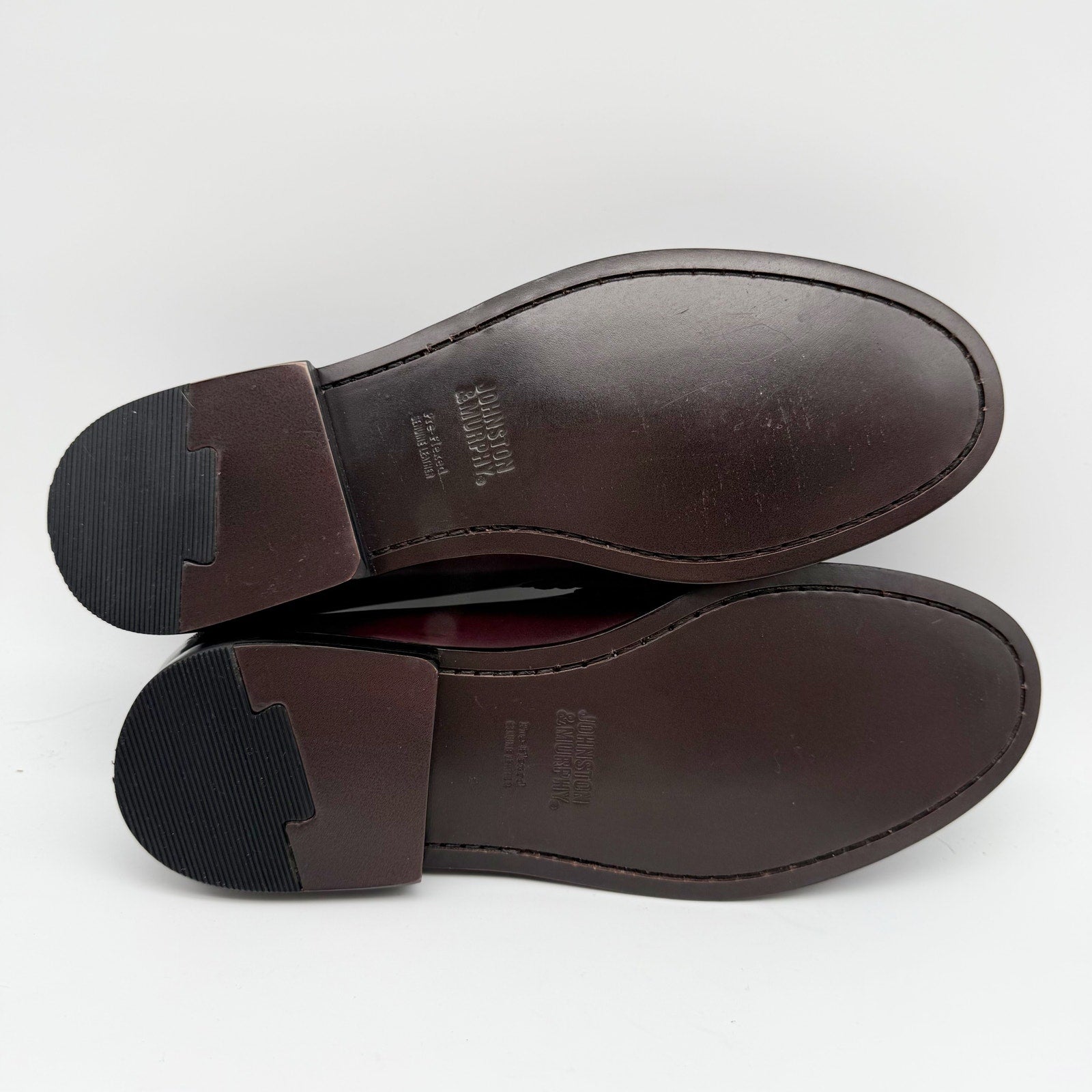JOHNSTON & MURPHY Mens Hayes Tassel Loafer US 10 Wide EU 43 Burgundy Leather NIB