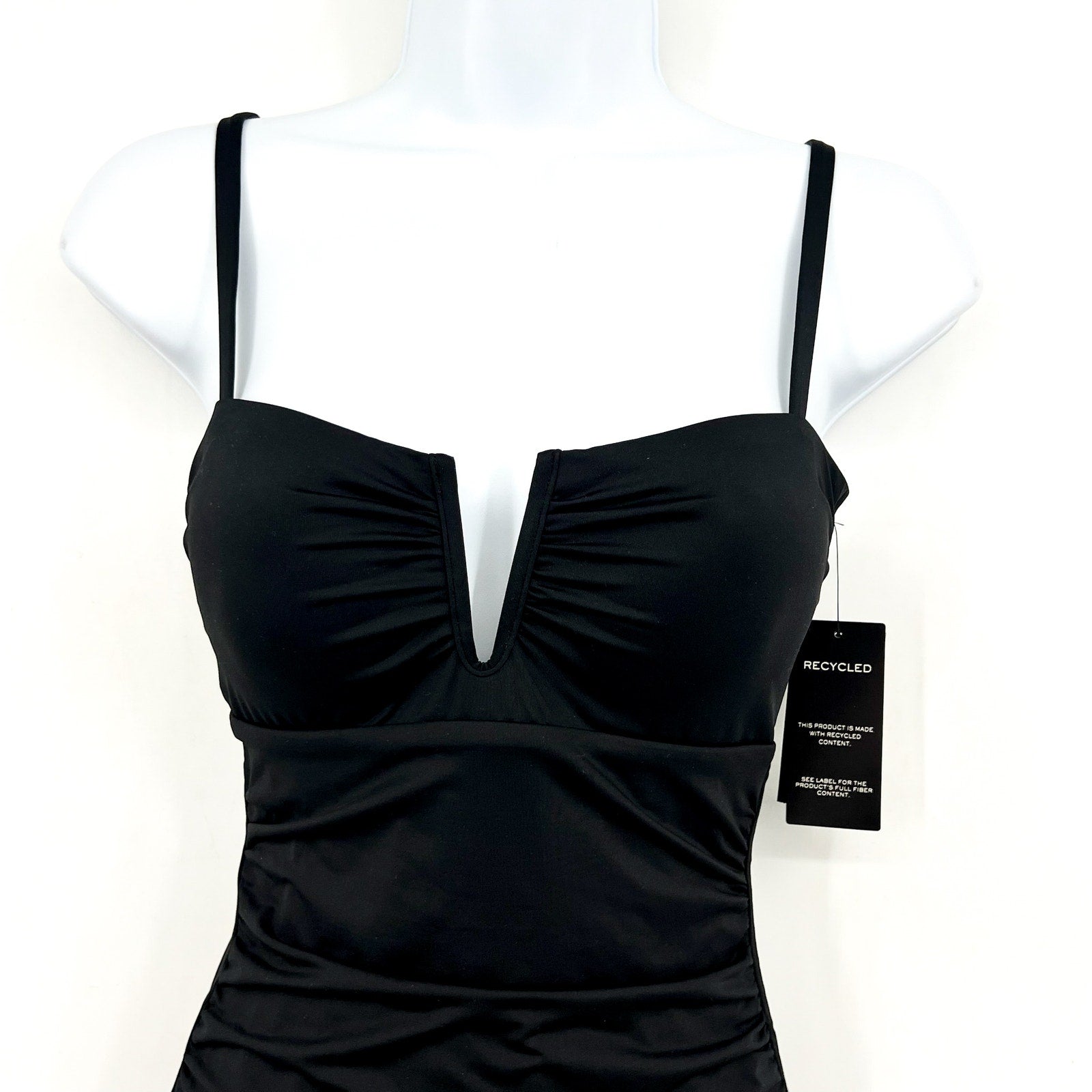 LAUREN RALPH LAUREN Beach Club Shaping One Piece Swimsuit Sz 8 Black V Wire NWT