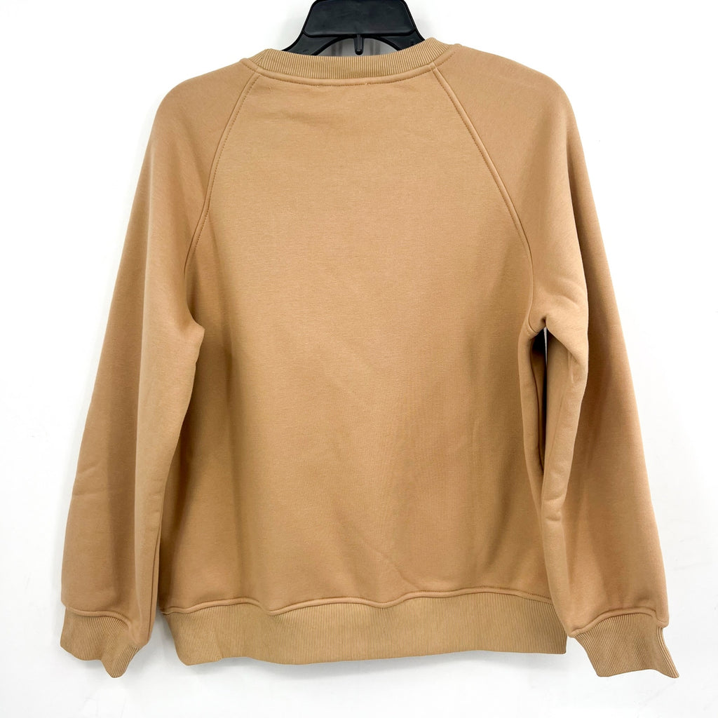 GILLI Pumpkin Spice Keeps Me Nice Crew Sweatshirt Medium Petite Tan NWT