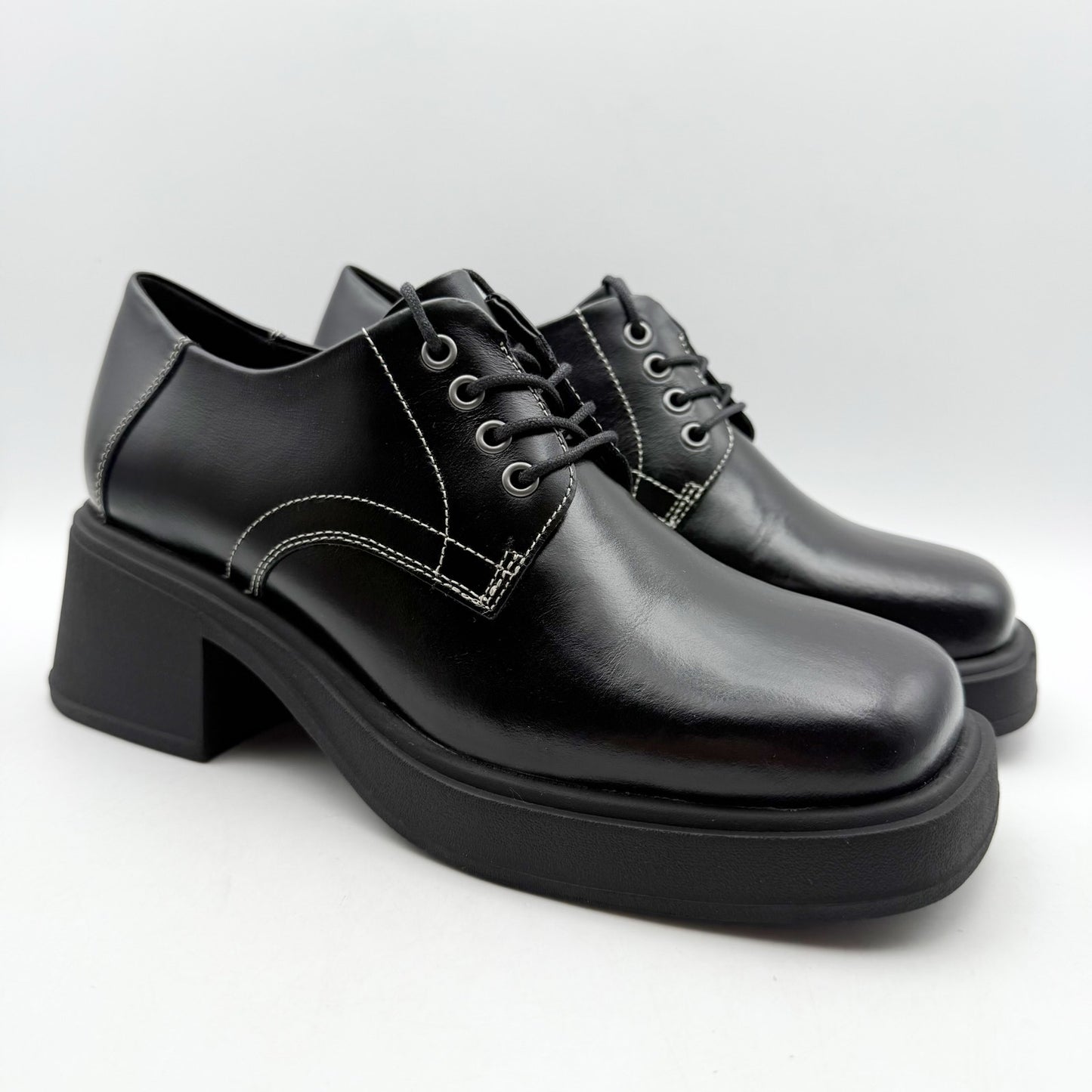Vagabond Womens Dorah Lace up Oxford Shoes EU 39 US 9 Black Leather NIB