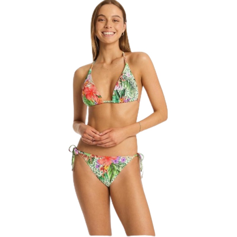 SEA LEVEL SWIM Women's Dolce D Cup Tri Top Size 6 Green Multi Print Floral NWT
