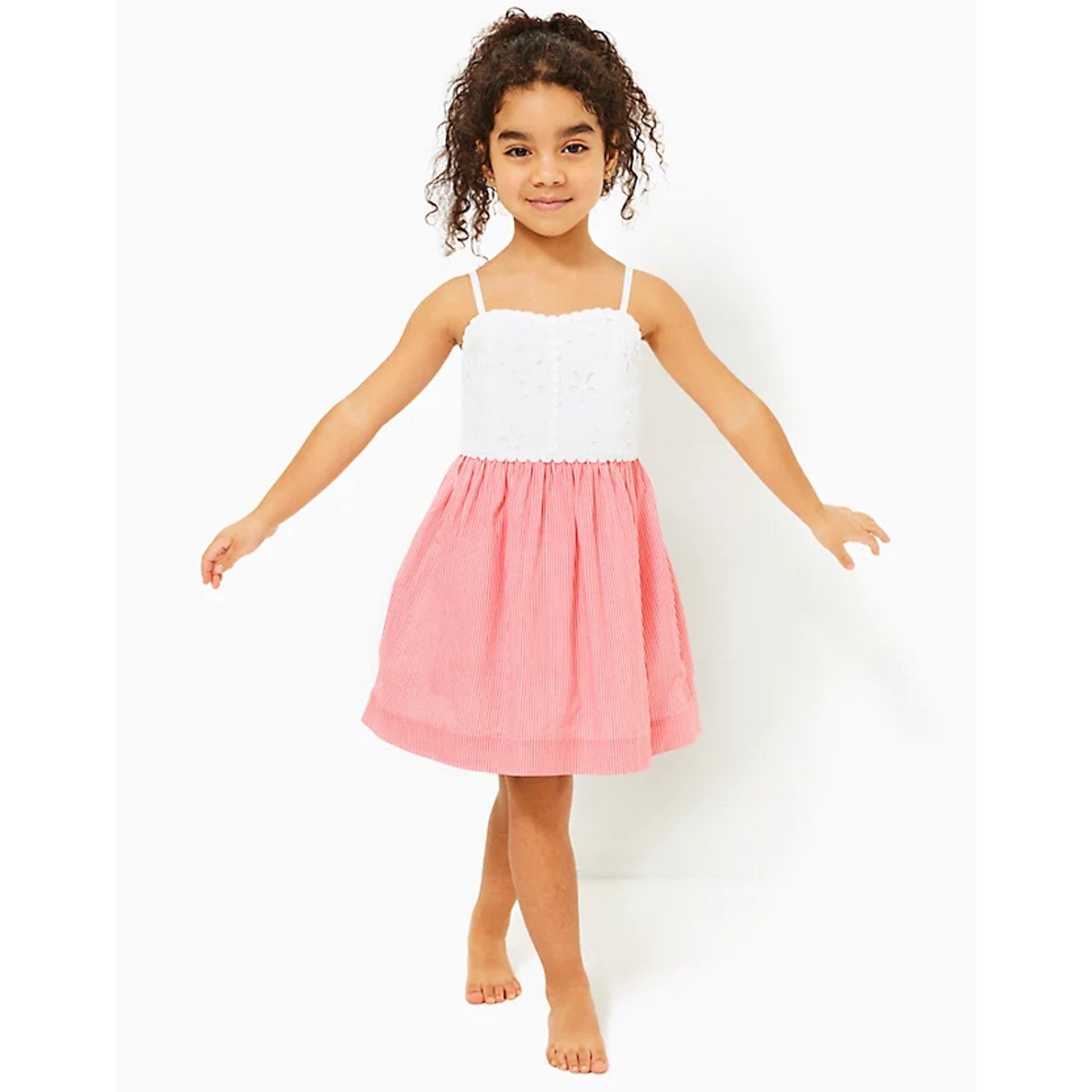 LILLY PULITZER Girls Mini Haylan Dress Size 4 Mizner Red Seaside Stripe NWT