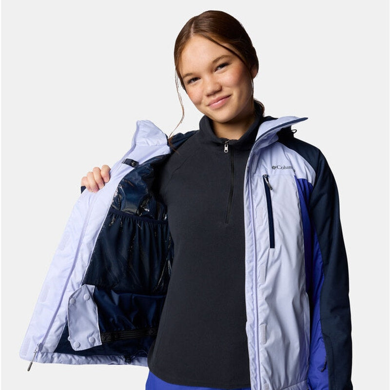 Columbia Womens Snowy Summit Insulated Jacket Small Purple Black Waterproof NWT