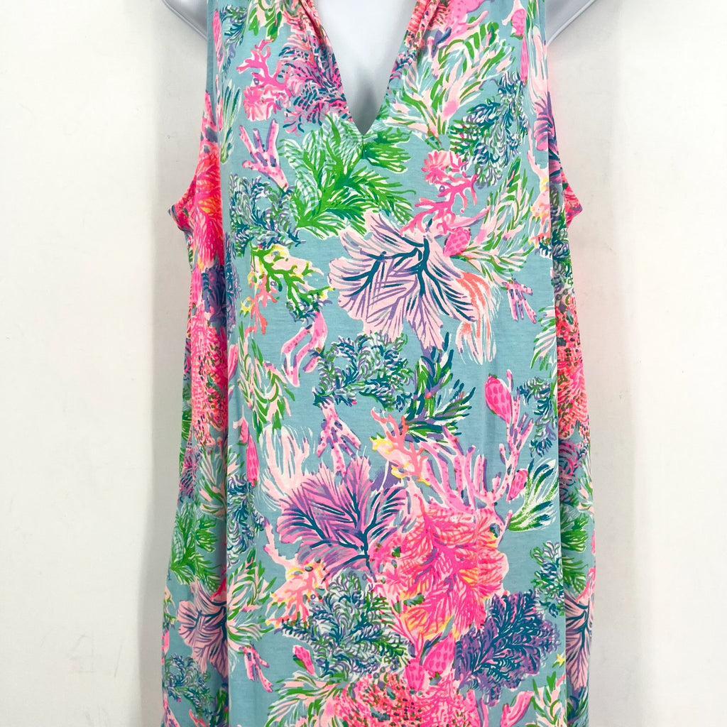 LILLY PULITZER Womens Malone Dress XL Cay to My Heart Blue Celestial Blue NWT