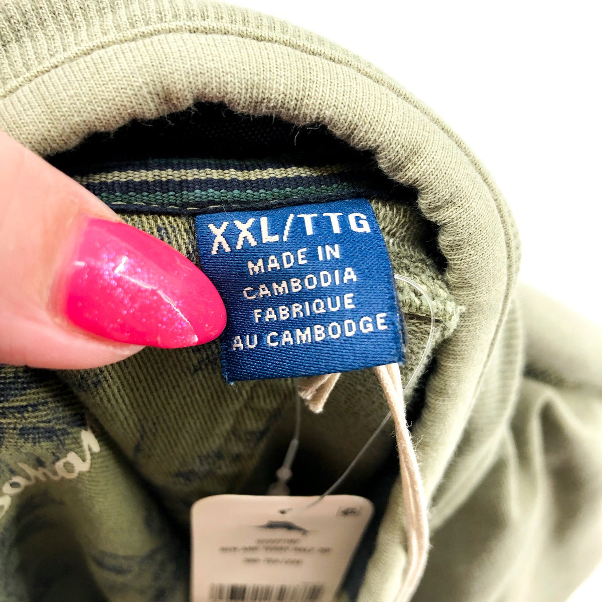 TOMMY BAHAMA Men's Ben And Terry Half Zip Sweatshirt XXL Green Tea Leaf NWT
