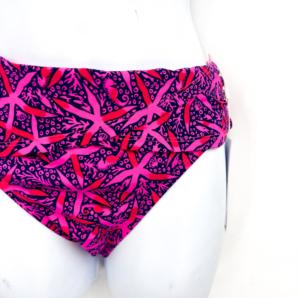 LILLY PULITZER Lagoon Hipster Bikini Bottom Size 6 Passion Fruit Pink Star NWT