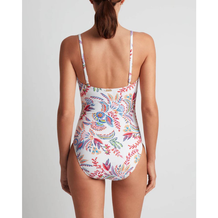 LAUREN RALPH LAUREN Fleurette One Piece Swimsuit Size 10 White Pink Floral NWT
