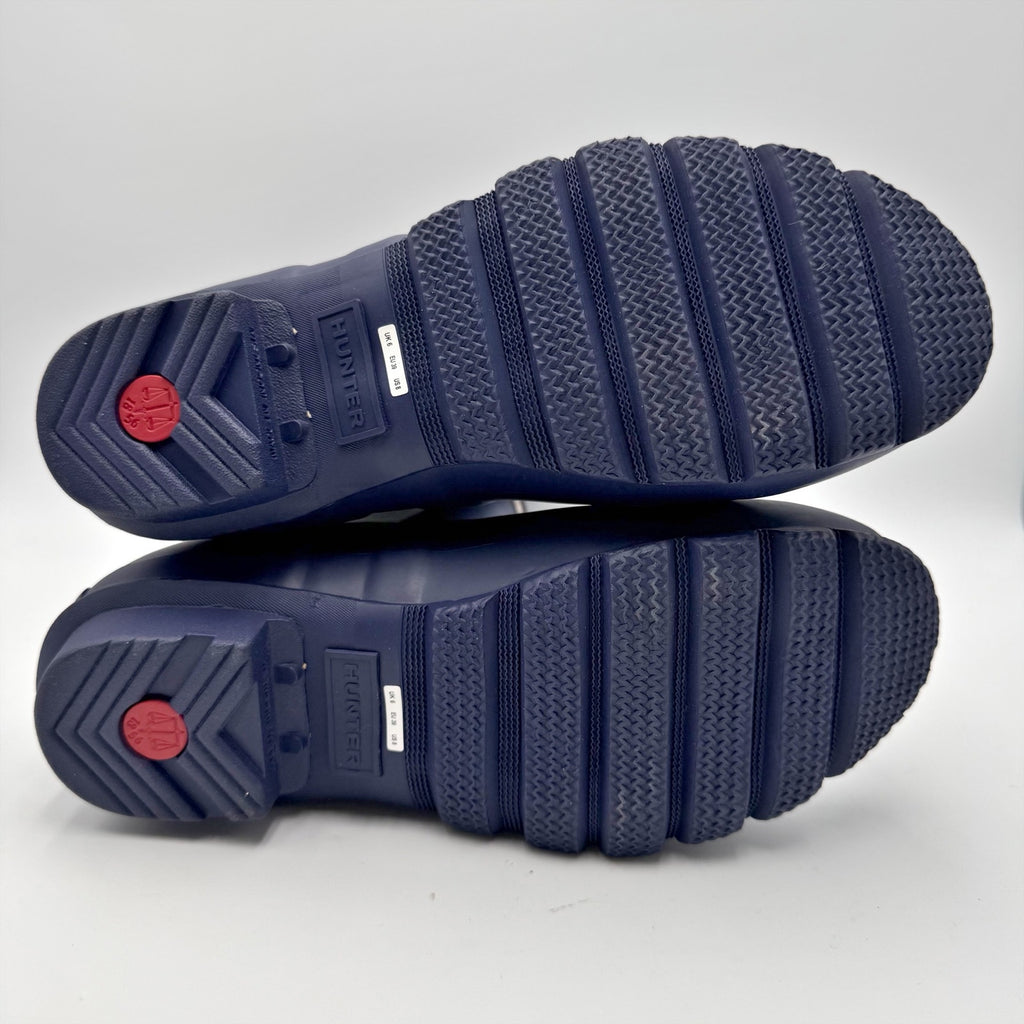 Hunter Womens Original Short Rain Mid Boots US 8 EU 39 Navy Blue Waterproof NWOB