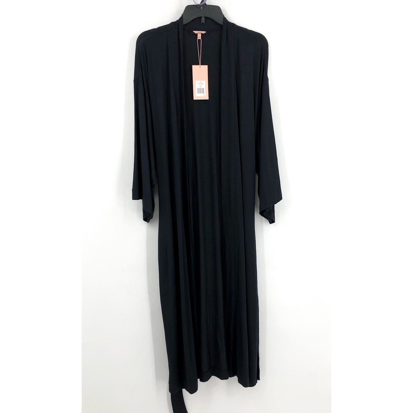 EBERJEY Women's Giselle Long Robe Medium Size 8-10 Black Long Sleeve Jersey NWT