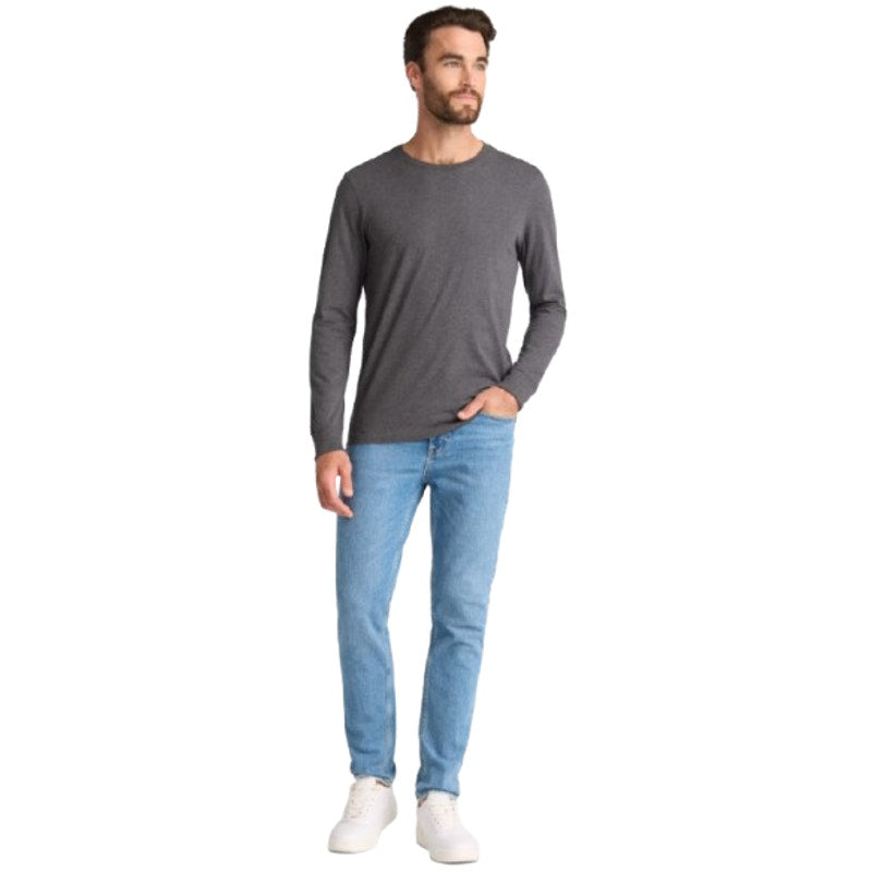 GEORGE Men's Cotton Long Sleeve Crew Neck Tee Large Charcoal Sky Heather NWT