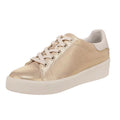 Naturalizer Womens Morrison 2.0 Platform Sneaker US 7.5 Wide Gold Leather NWOB