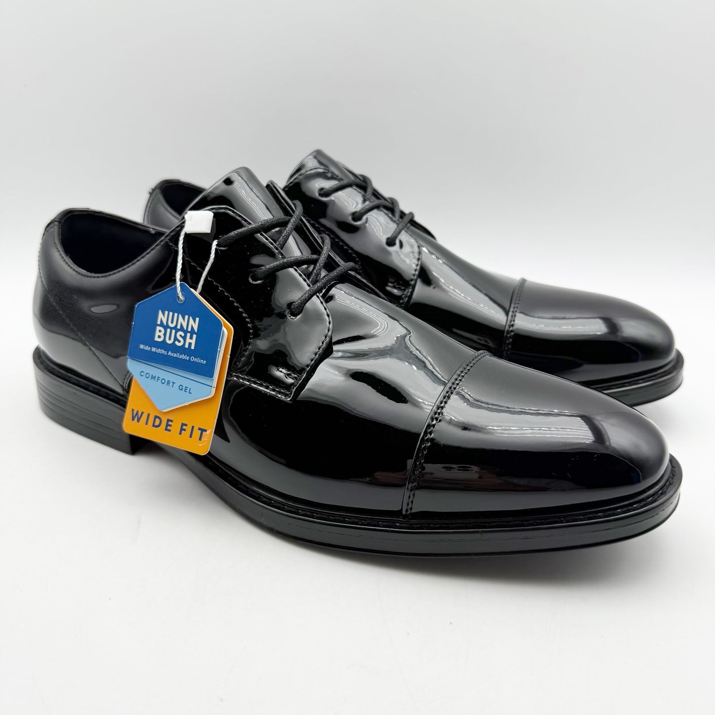 Nunn Bush Mens Centro Flex Cap Toe Oxford Shoes US 9 Wide Black Leather NIB