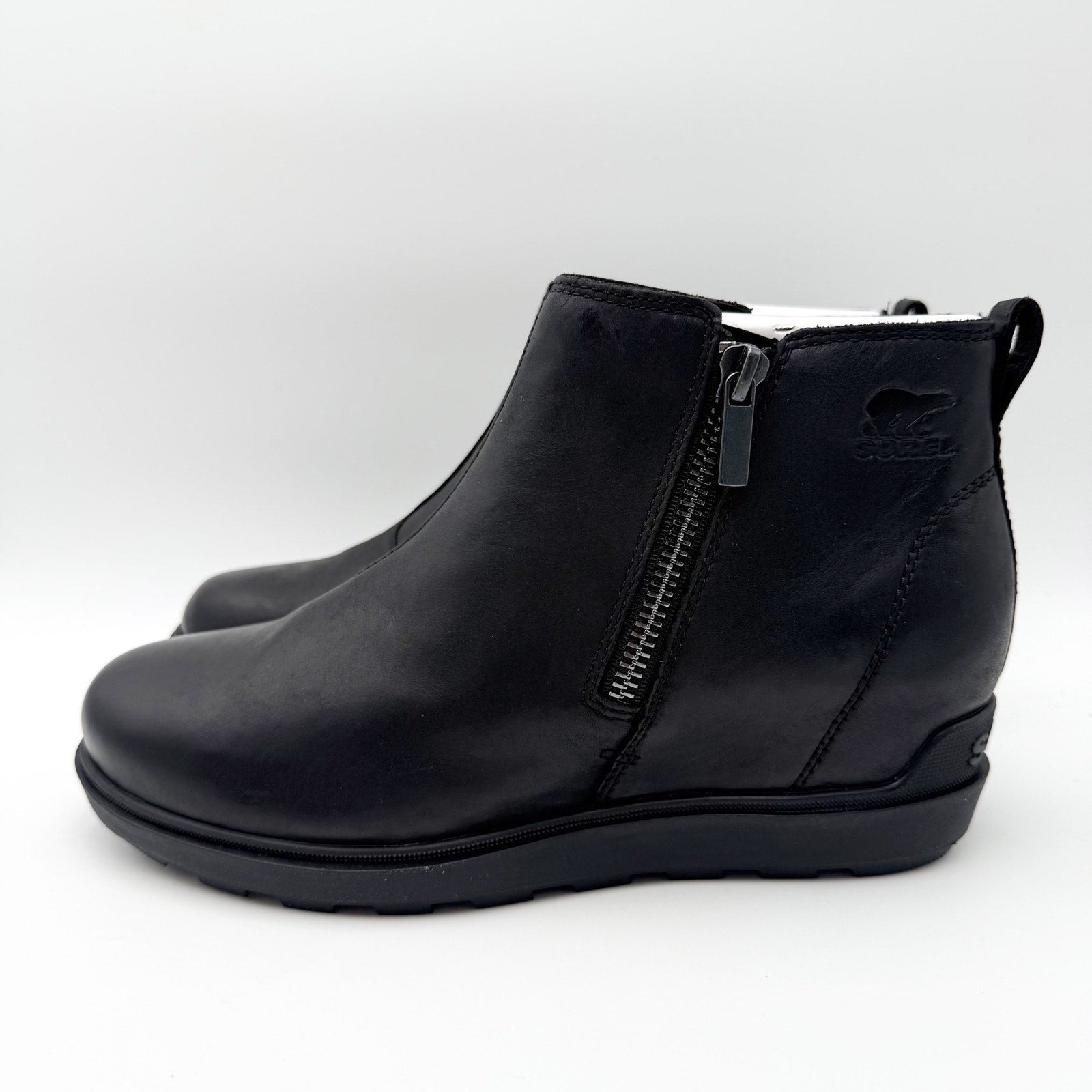 Sorel Womens Evie ll Chelsea Ankle Bootie US 10 Black Leather Waterproof NIB
