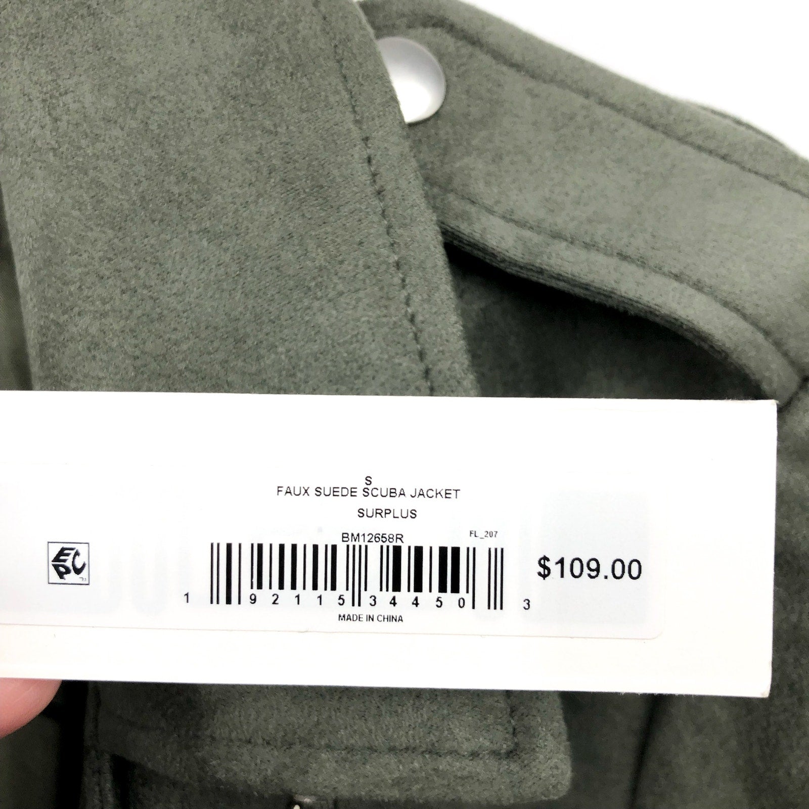 STEVE MADDEN Womens Faux Suede Moto Jacket Small Olive Green Vegan Leather NWT
