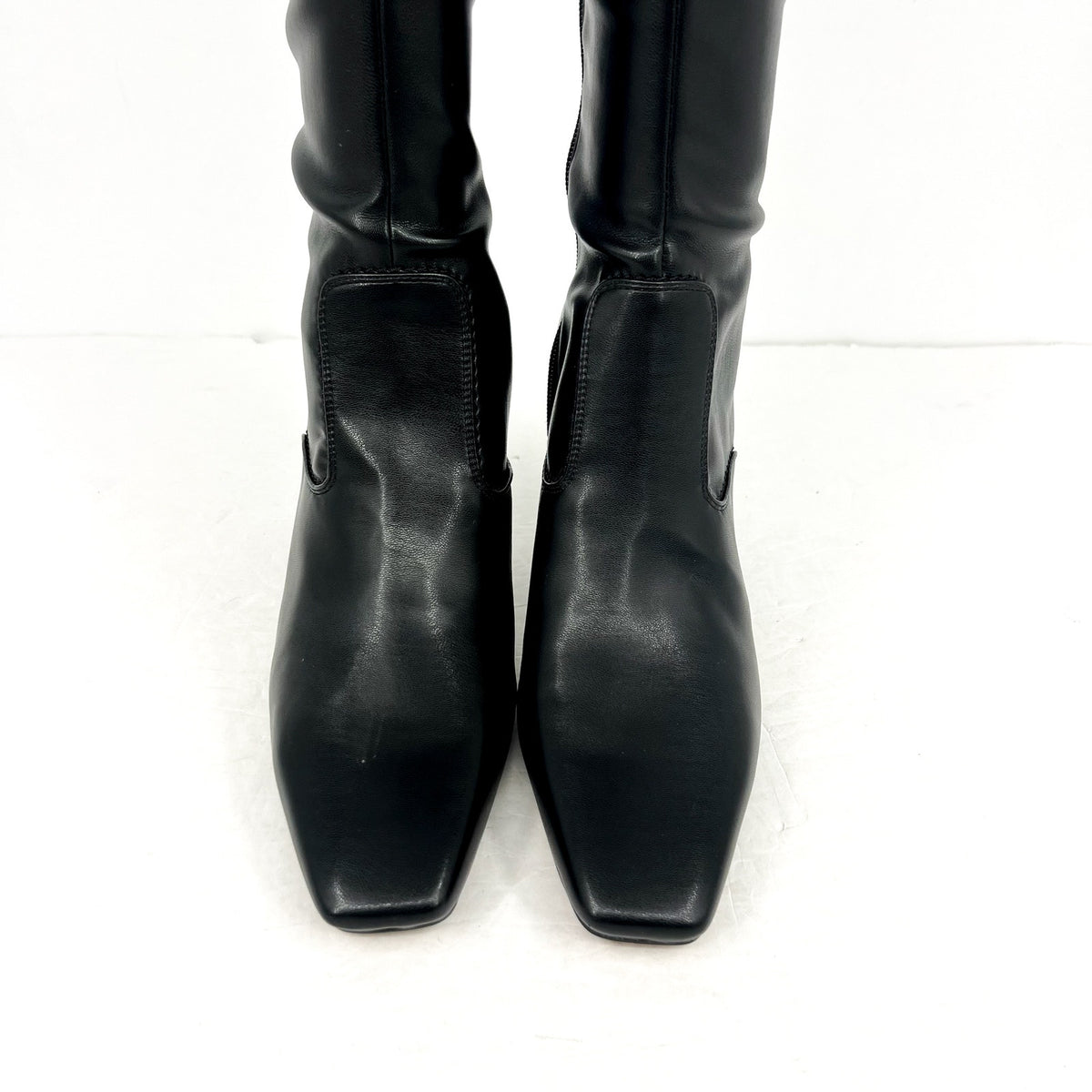 Franco Sarto Womens Bowman Knee High Boots Size 9M Black Faux Leather NWOB