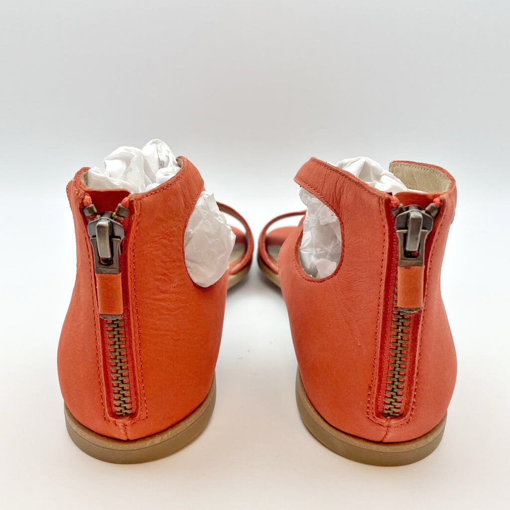 Eileen Fisher Womens Rose Sandals Size 6.5 Orange Leather Flats NIB