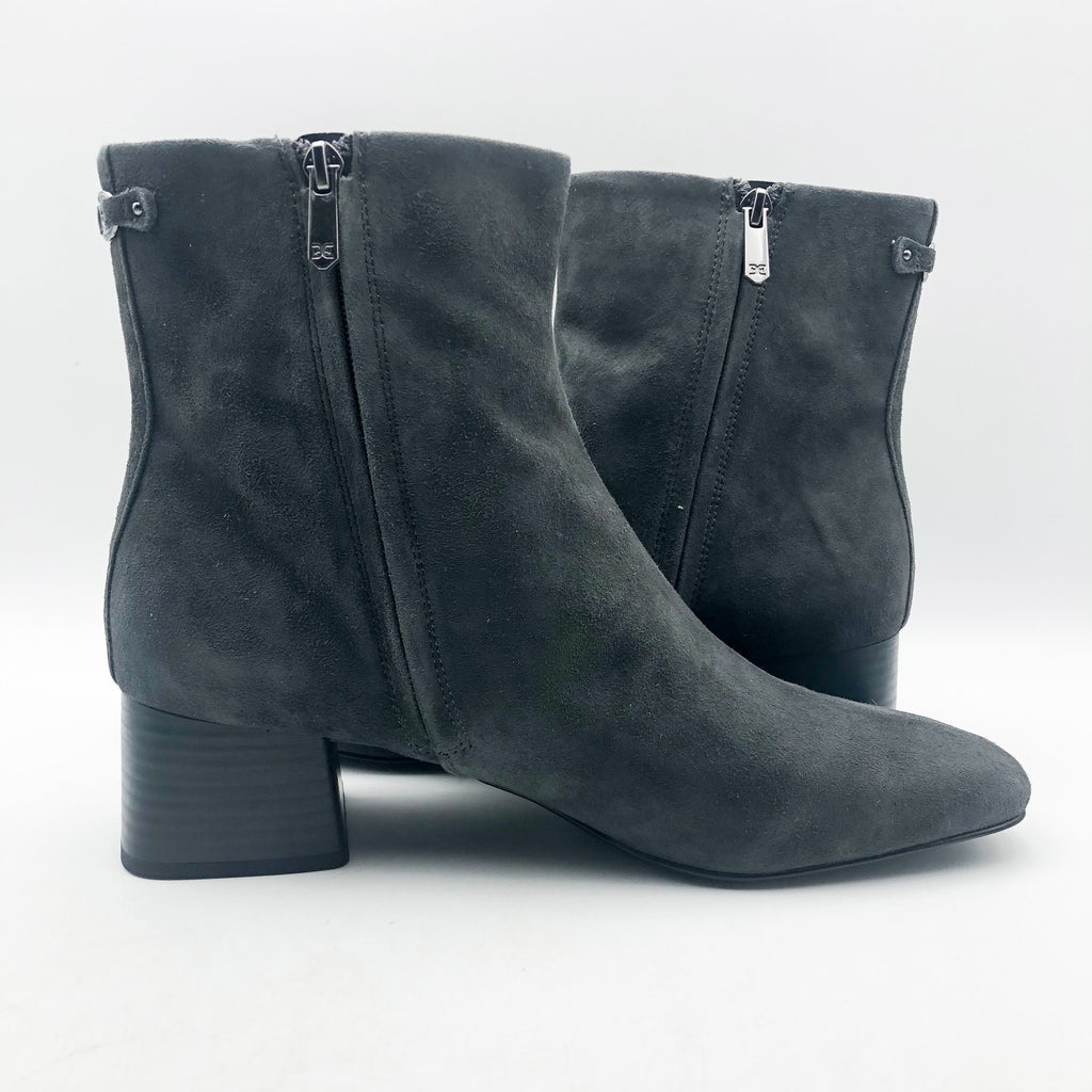 Sam Edelman Paige Ankle Booties US 10.5 M EU 41.5 Graphite Gray Suede NIB