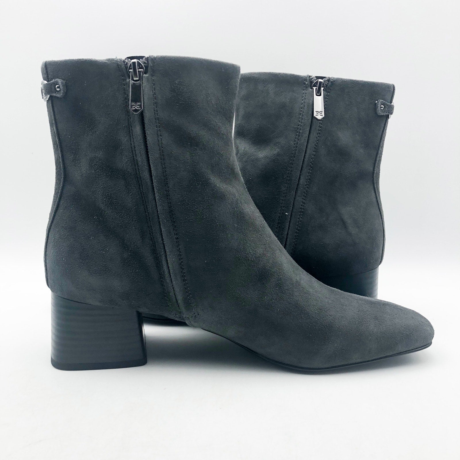 Sam Edelman Paige Ankle Booties US 10.5 M EU 41.5 Graphite Gray Suede NIB