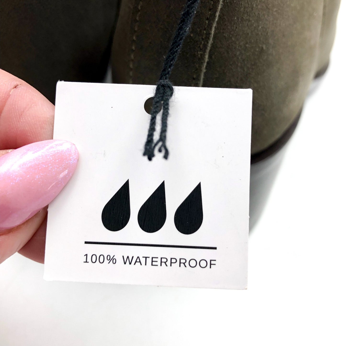 DOLCE VITA Women's Linny H2O Bootie Size 8.5 Olive Grey Suede Waterproof NIB