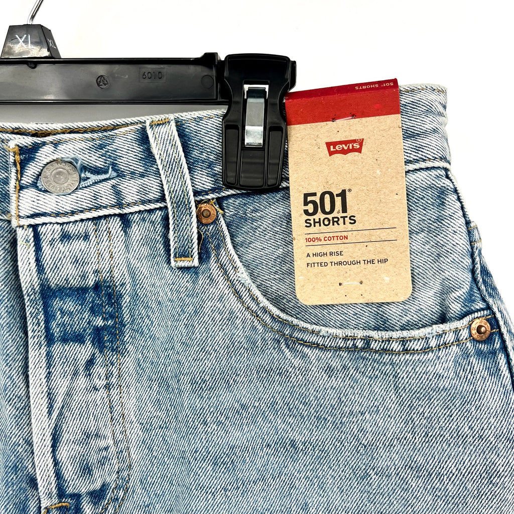 LEVI'S Womens 501 Original Fit Denim Shorts Size 28 US 6 Blue 56327-0407 NWT