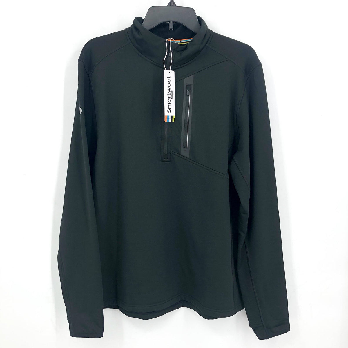 SMARTOOL Men's Active Fleece 1/2 Zip Sweatshirt Large Black Long Sleeve NWT