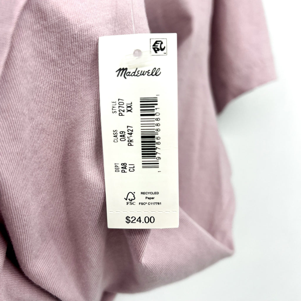 MADEWELL Women's Northside V-neck Tee XXL Purple Lilac Short Sleeve P2707 NWT