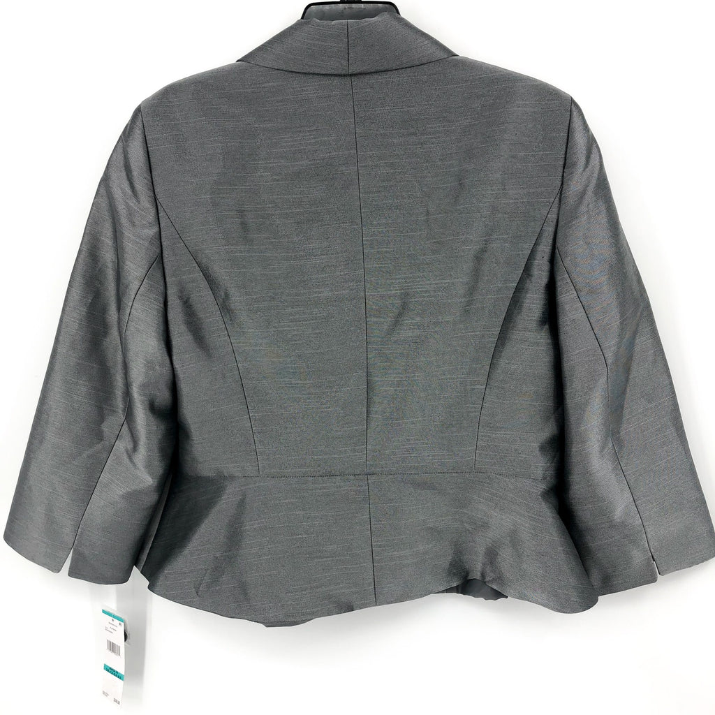 LE SUIT Women's Metallic Peplum Blazer Jacket Size 16 Platinum Gray NWT