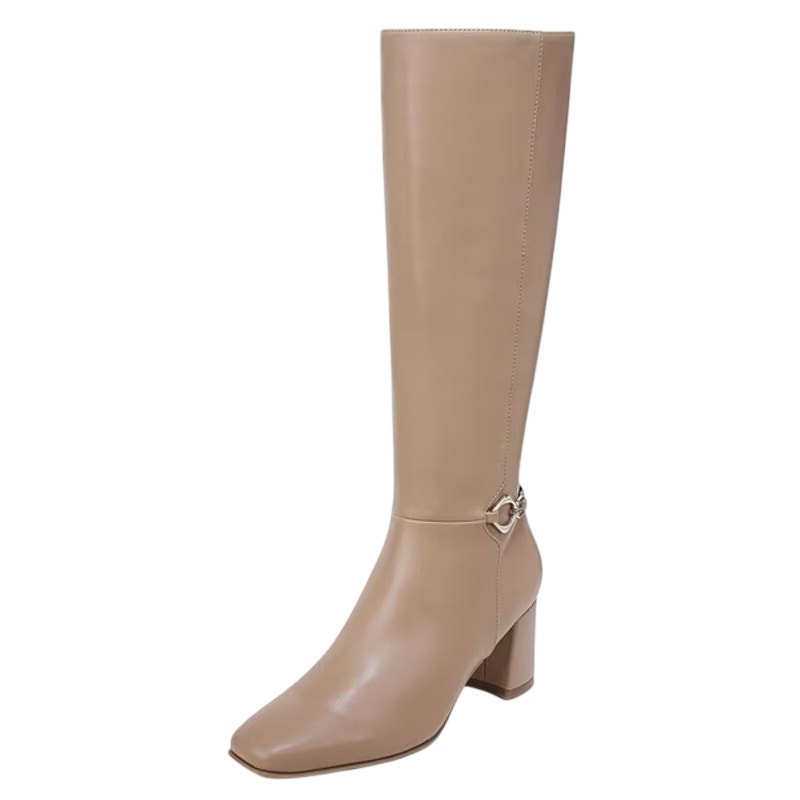T5111. Naturalizer- WOMENS 8M WIDE CALF- Waylon Knee High Boots Beige Taupe NIB