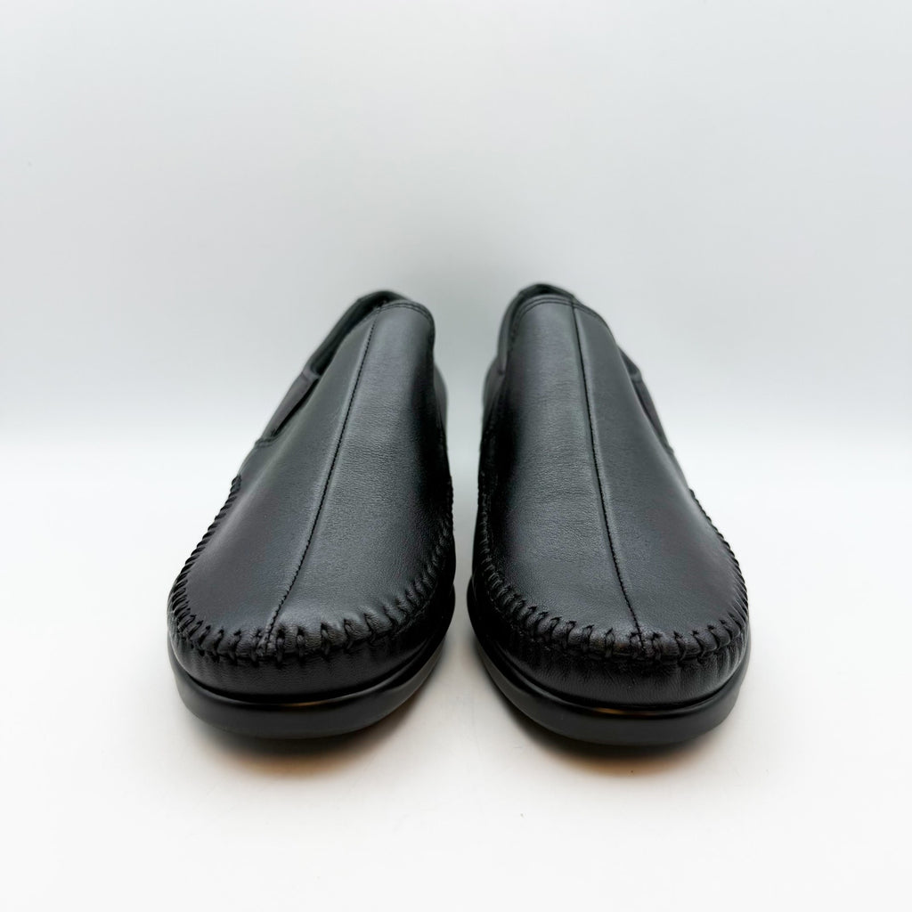 SAS Womens Dream Comfort Loafers US 8 Black Leather Hand Laced Moccasin NIB