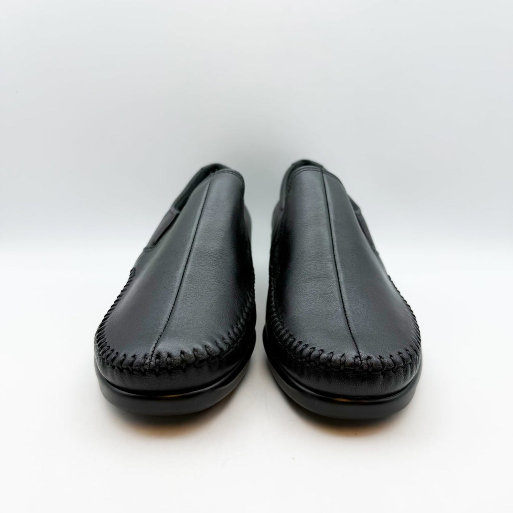 SAS Womens Dream Comfort Loafers Size 8 Black Leather Hand Laced Moccasin NIB