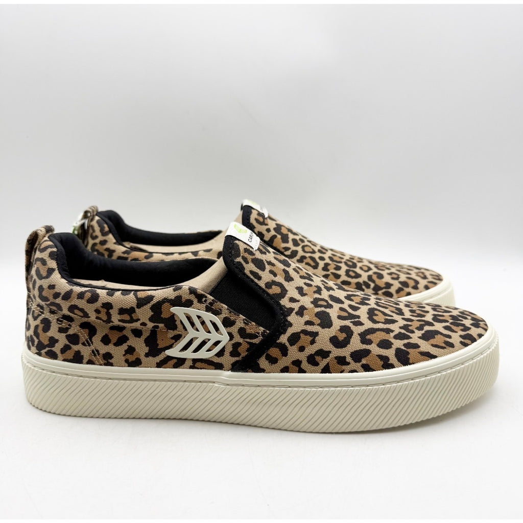Cariuma Slip-On Canvas Sneakers Mens 10.5 Womens 12 Leopard Tan NIB