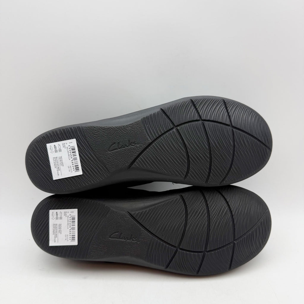 Clarks Womens Sillian Bella Mary Jane Shoes Size 7 M Black Vegan Nubuck NIB