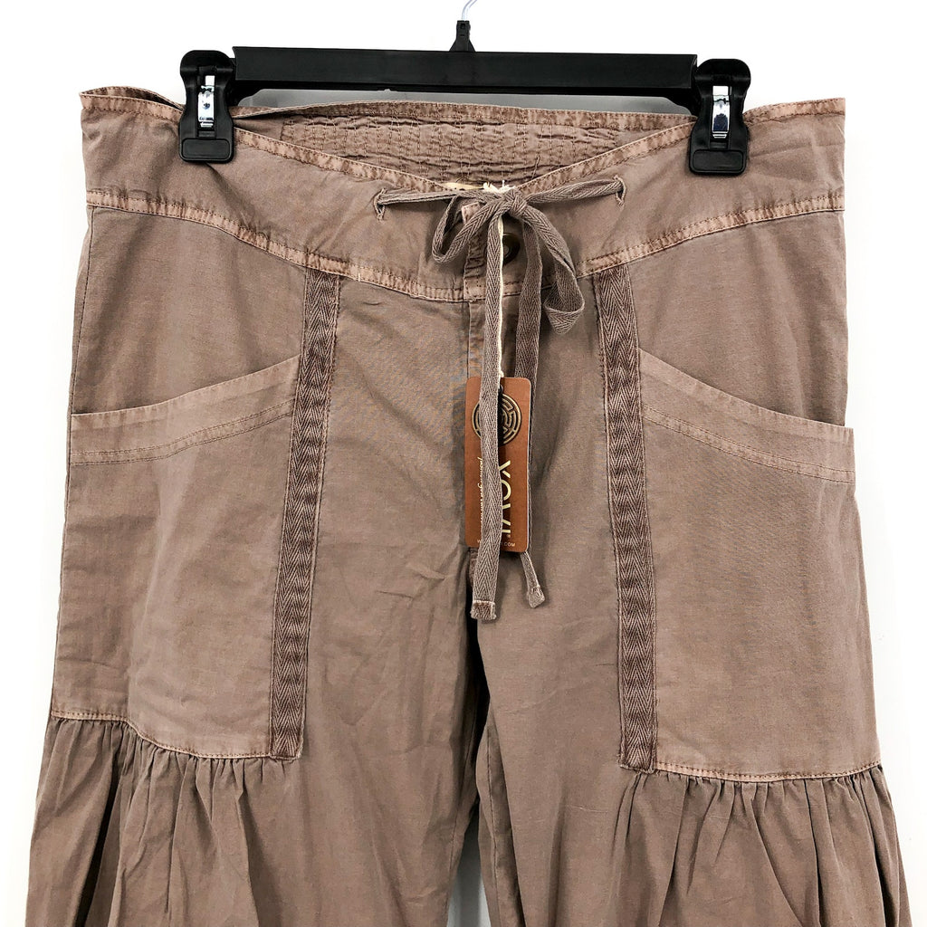 XCVI Women's Willowy Wide Leg Pants Small Mink Tan Stretch Poplin NWT
