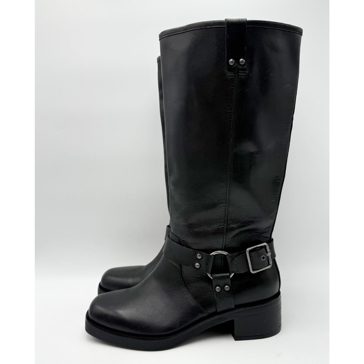 Crown Vintage Womens Reny Knee High Boots Size 7 M Black Leather NWOB