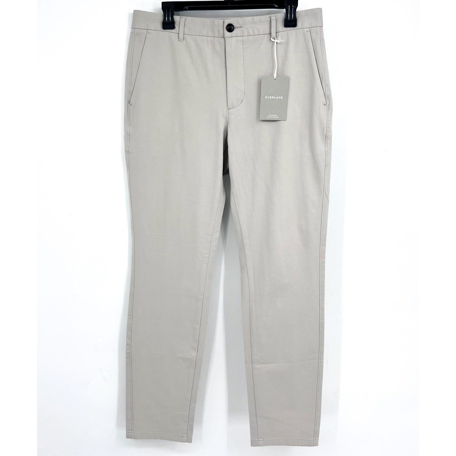 EVERLANE Men's Uniform Performance Chinos 33x32 Stone Gray Slim Fit Pants NWT