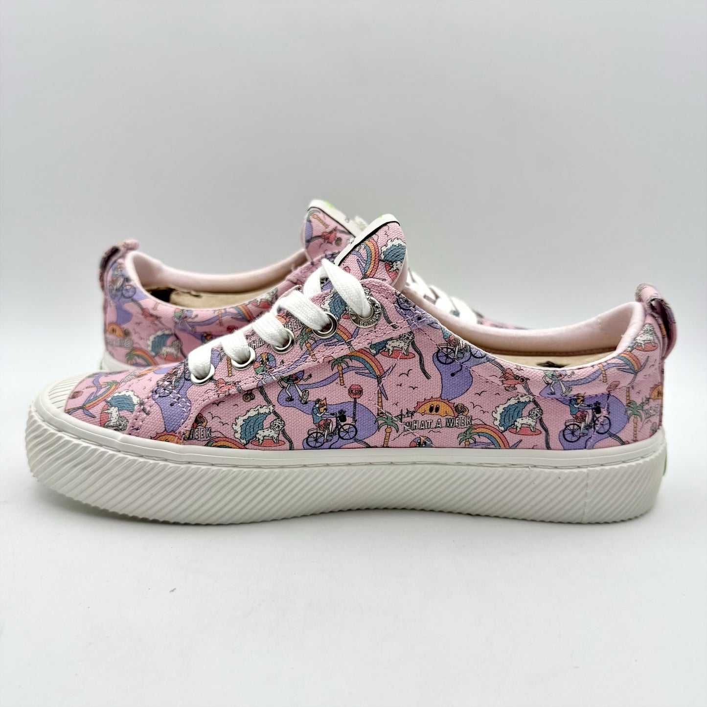 Cariuma Womens OCA Low Sneakers US 7 M EU 38 Rose Graphic Print Canvas NIB