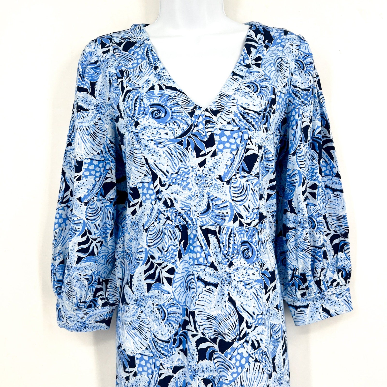 LILLY PULITZER Womens Cass Dress Medium Bonaire Blue Coastal Constellation NWT
