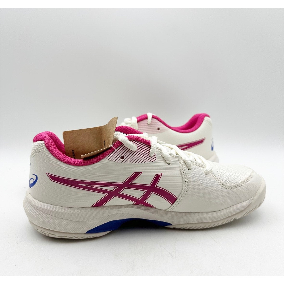 ASICS Kids Gel-Game Grade School Athletic Shoes US 4 White Pink Tennis Court NIB