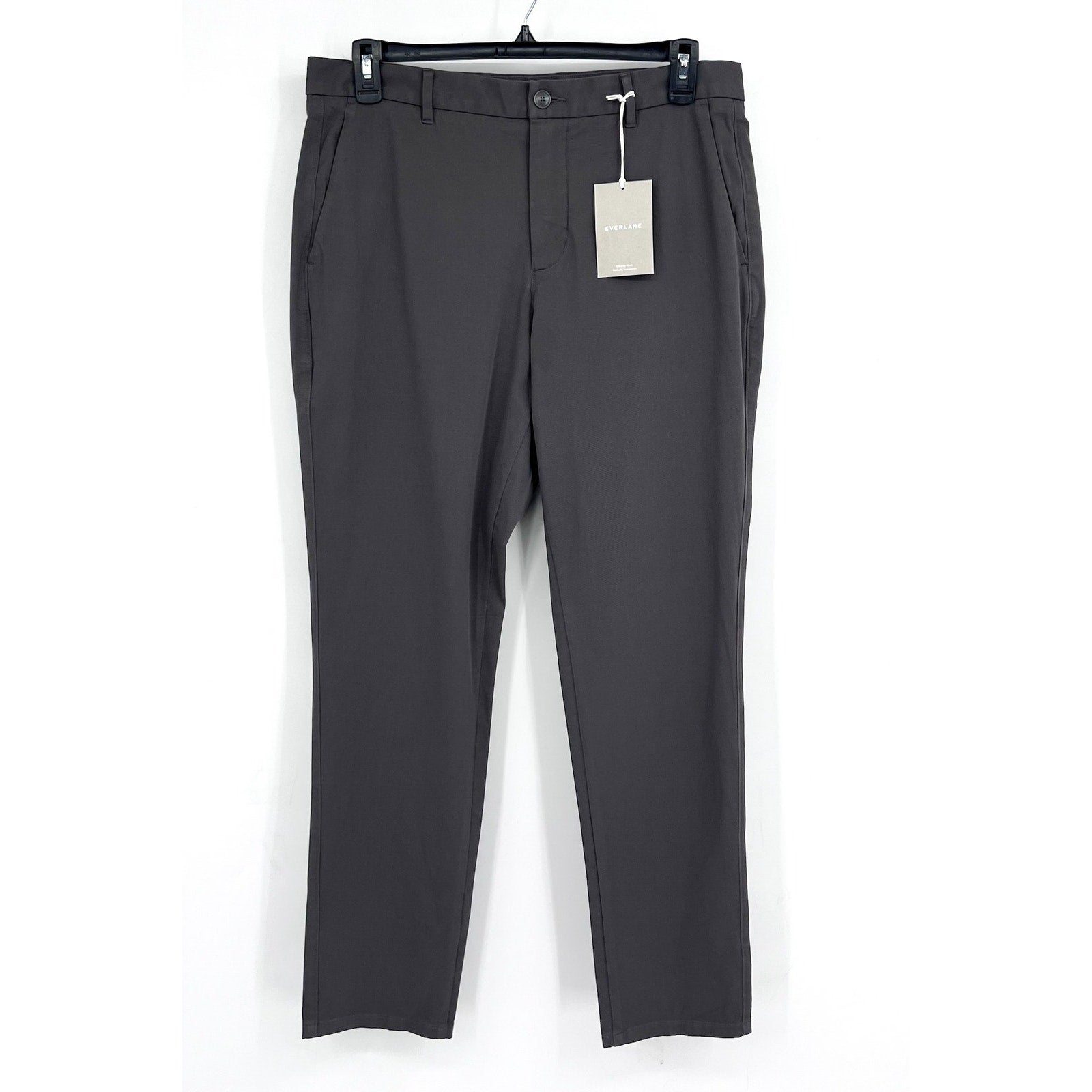 EVERLANE Uniform Mens Performance Chino Pants 35x34 Slate Grey Athletic Fit NWT