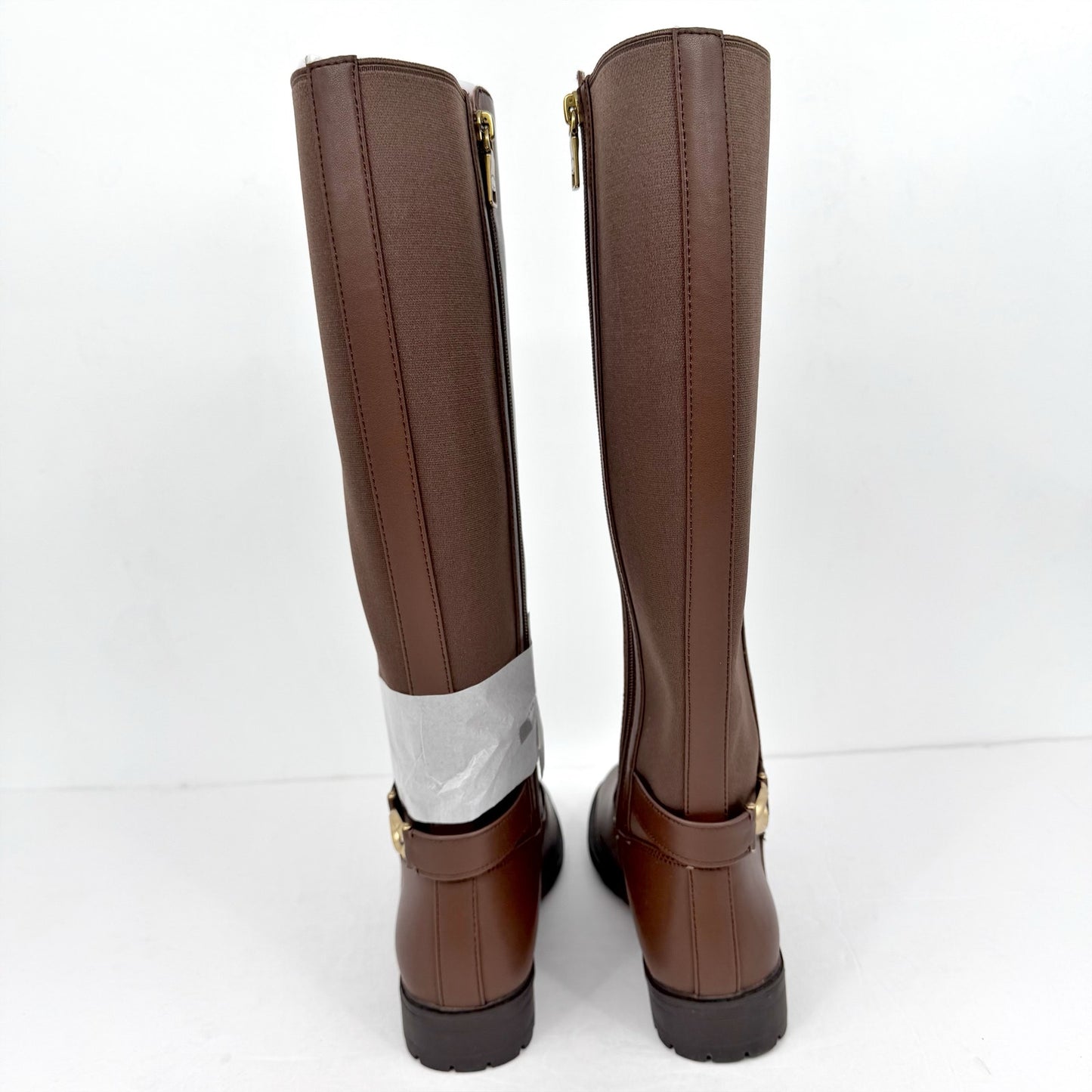 Coach Womens Faith Knee High Boots US 8.5 B EU 39 Brown Vegan Leather NIB