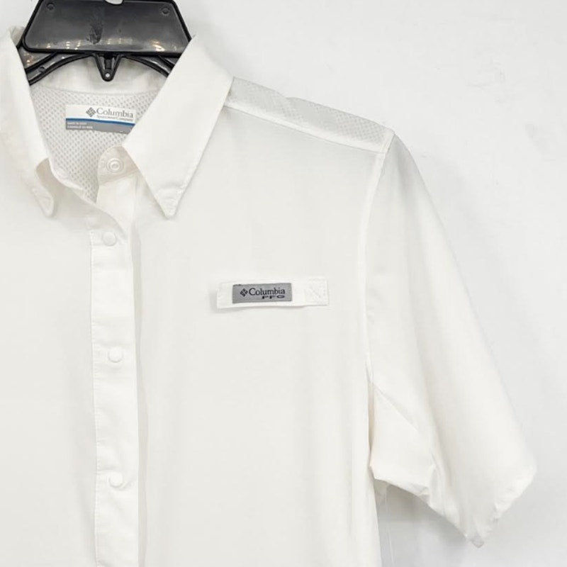 COLUMBIA Women's Tamiami II Short Sleeve Shirt Small White Sun Protection NWT