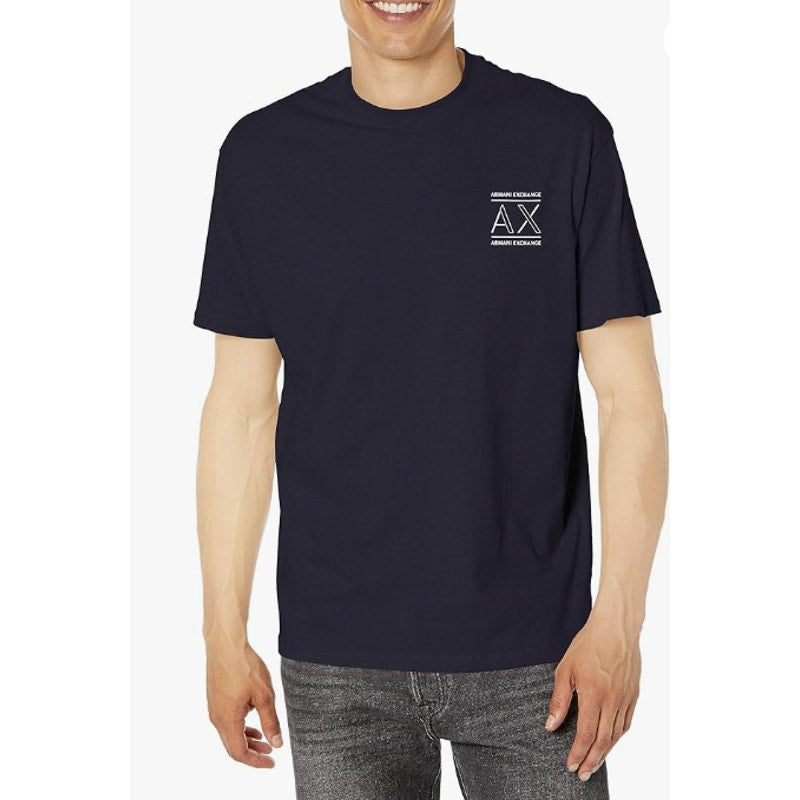 ARMANI EXCHANGE Men's Logo T-Shirt Medium Navy Blue Slim Fit Short Sleeve NWOT