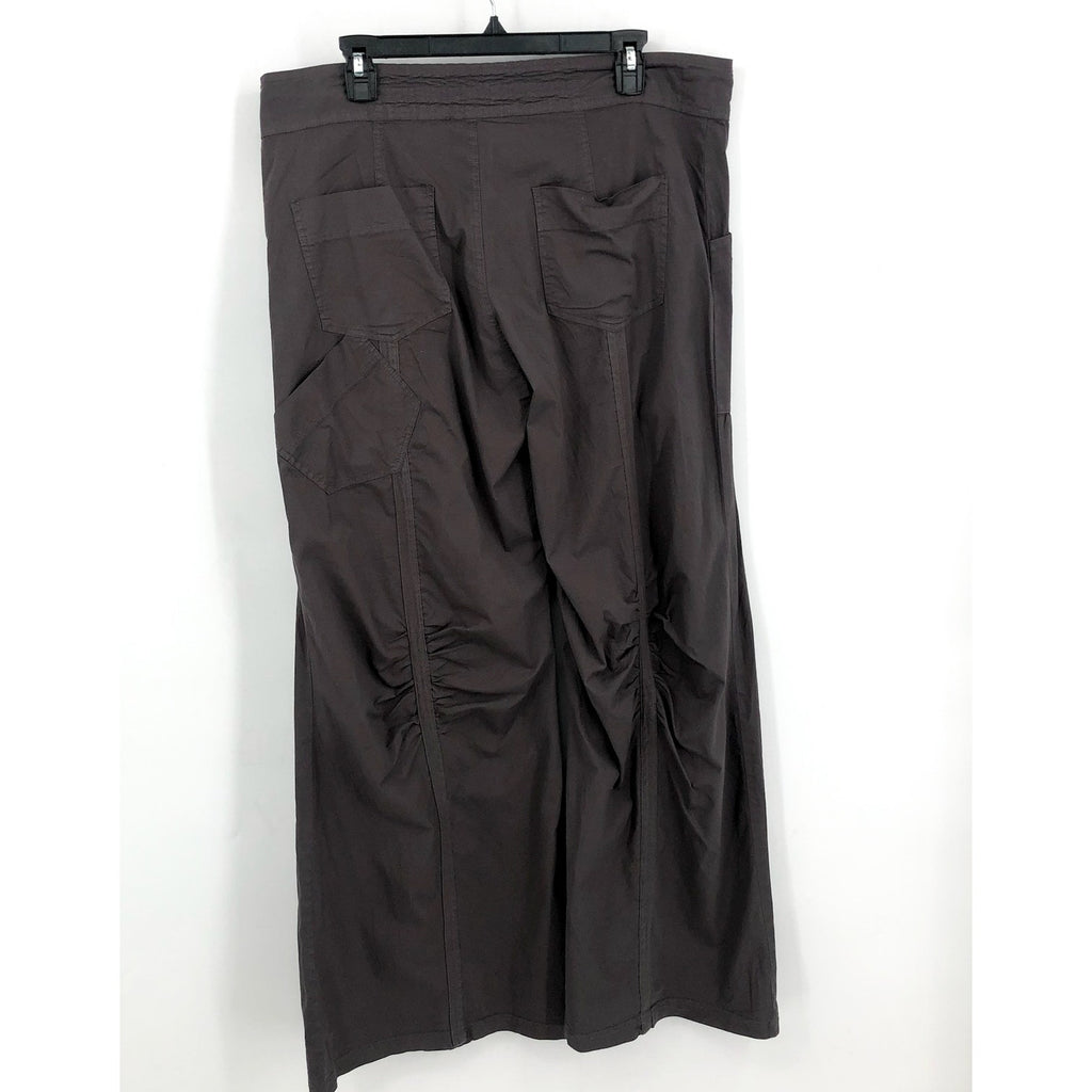 XCVI Women's Willowy Wide Leg Pants Large Charcoal Grey Stretch Poplin NWT